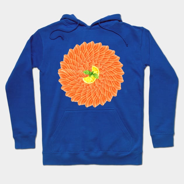 Salmon Mandala Hoodie by Mako Design 